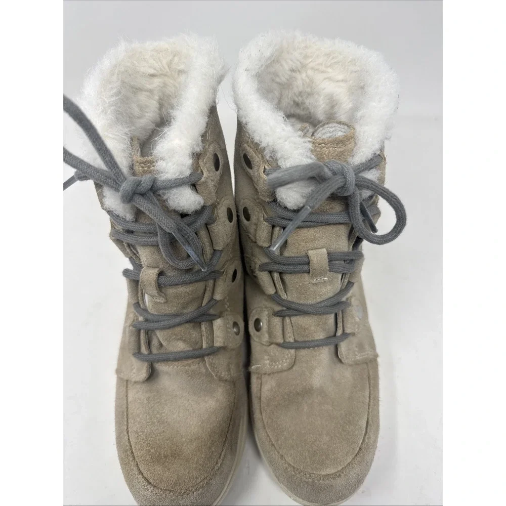 Sorel Explorer NL3424-271 Ivory Gray Waterproof Insulated Boots Womens 7.5